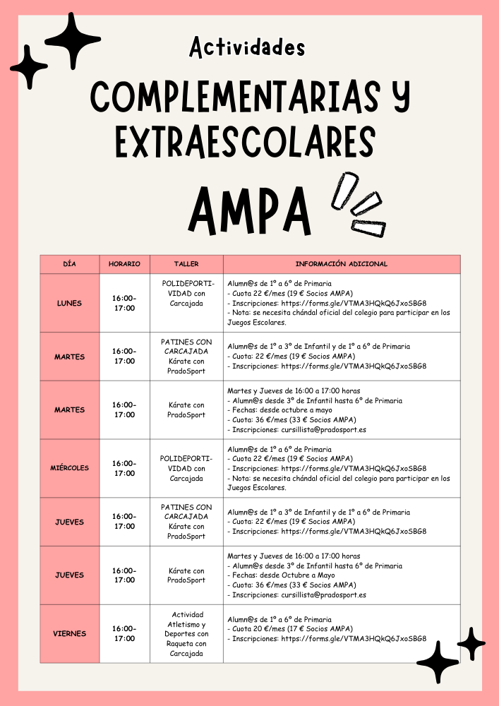 Cartel Ampa informativo talleres 